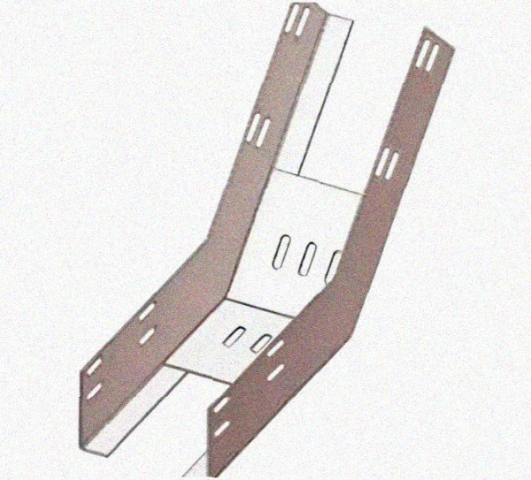 Лоток перфорированный КП 500х100-45 УТ1,5 для поворота трассы вверх на 45, горячее цинкование S1,5