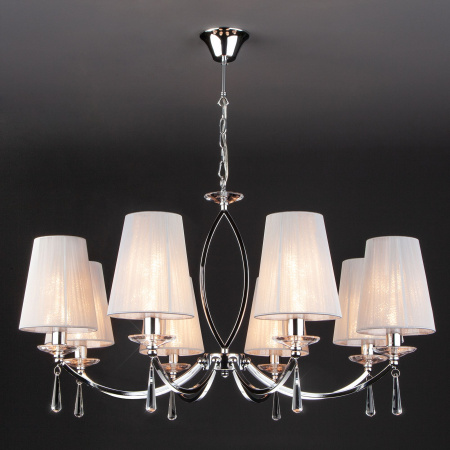 Подвесная люстра с абажурами 8*E14 40Вт хром IP20 Valery (60079/8 хром) Eurosvet