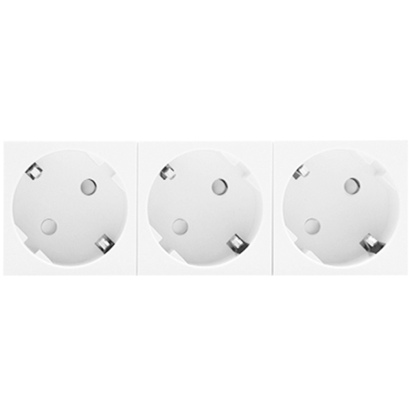 Donel Розетка 3х2К+З нем.ст., 45 гр., с з/ш, бел. (135х45мм), серия (тип) DF6