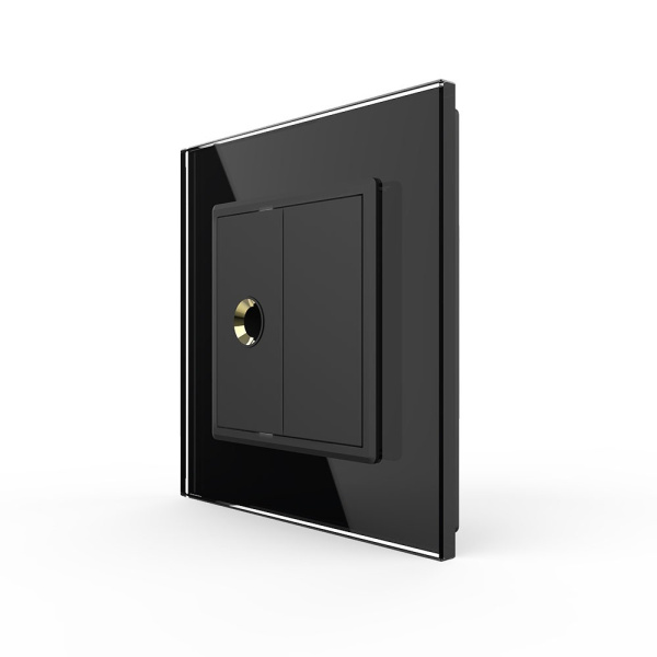 Розетка микрофон TRS 6.3 JACK Черная Livolo