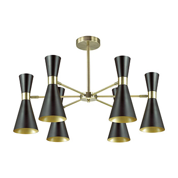 Люстра потолочная E14 6*60W 220V QUINN античная бронза/матовый черный LUMION