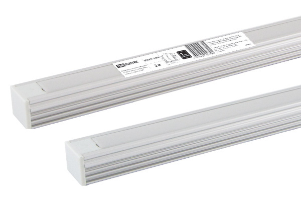 Алюминиевый профиль накладной 1612 (2 м), матовый рассеиватель, 2 заглушки, 4 крепежа TDM Алюминиевый профиль накладной 1612 (2 м), матовый рассеиватель, 2 заглушки, 4 крепежа TDM