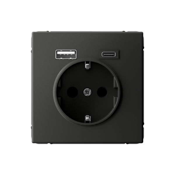 ARTGALLERY РОЗЕТКА 16А с 2 USB A+C, 5В/2,4А/3,0А, 2х5В/1,5А, механизм, БАЗАЛЬТ Systeme Electric