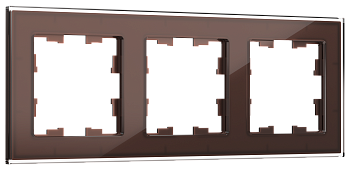 BRITE Рамка 3-мест. РУ-3-2-БрТБ стекло бр. IEK