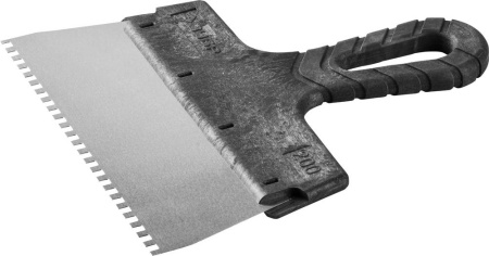 Шпатель "Мастер" ФАСАДНЫЙ, нержавеющее полотно, 200мм, зуб 4х4мм ЗУБР