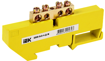 Шина PE "земля" на DIN-изоляторе ШНИ-6х9-4-Д-Ж IEK