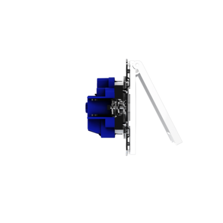 Розетка встраиваемая Voltum S70 с заземлением, защитными шторками и крышкой 16А, (белый глянцевый)