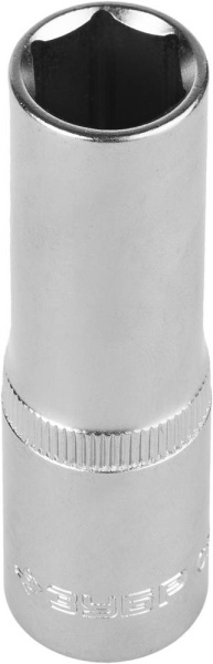 Головка торцовая "Мастер" (1/2"), удлиненная, Cr-V, FLANK, хроматированное покрытие, 13мм ЗУБР