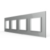 Рамка для четырех розеток Серая Livolo