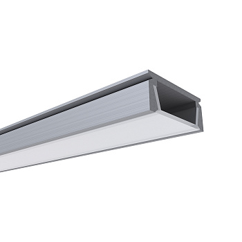 GM-08-05 Профиль алюминиевый для светодиодной ленты, анод., П-образный , накладной, серебро, 16х6мм, 1м, шир. ленты до 12мм, индивидуальная упаковка (