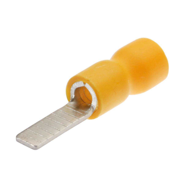 Наконечники штифтовые плоские изолированные с ПВХ манжетой (НШПИ) 6,0-14 желтые (100 шт/уп) Промрукав