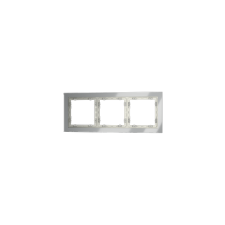 Рамка стеклянная Voltum S70 на 3 поста, (сталь, стекло)