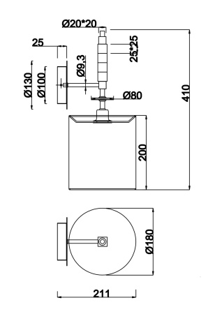 Бра 1*E14 40Вт Хром IP20 Torony MOD066WL-01CH Maytoni
