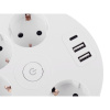Удлинитель Power Wheel USB Extended 5 Euro 16А, 3 USB 2A+C с блоком 5В/3.4А, кабель 3,0м RocketSocket, цвет белый