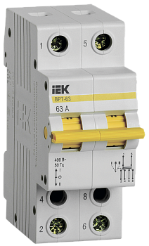 Выключатель-разъединитель трехпозиционный ВРТ-63 2P 63А IEK