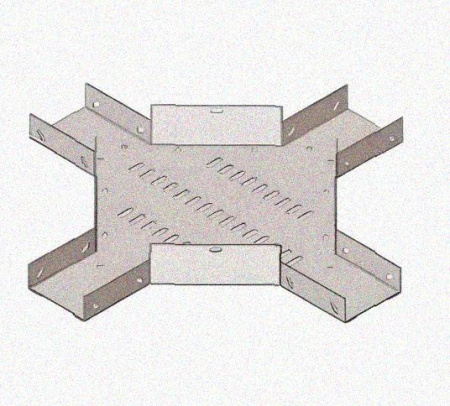 Лоток крестообразный перфорированный КМ 400х65 УТ1,5, оцинкованный лист S1,5