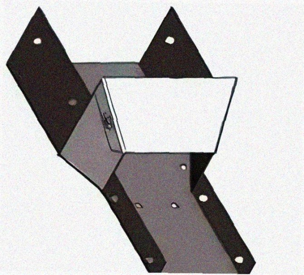 Лоток переходной замковый ЛПЗ 100х50-50х50 УТ1,5, оцинкованный лист, S1,5