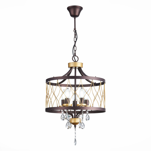 Люстра подвесная Темный кофе, Золото/Темный кофе, Золото, Прозрачный E14 5*60Вт SL789.423.05 ST LUCE