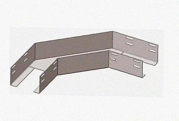 Лоток угловой перфорированный КГ 100х80-90 УТ1,5 поворот на 90, оцинкованный лист, S0,7