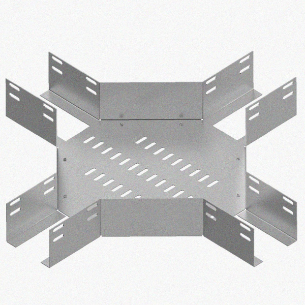 Лоток крестообразный перфорированный КМ 100х65 УТ1,5, оцинкованный лист S0,8
