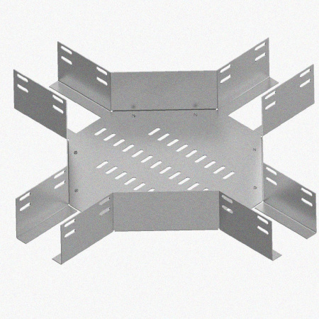 Лоток крестообразный глухой КМГ 200х100 УТ1,5, оцинкованный лист S1,0
