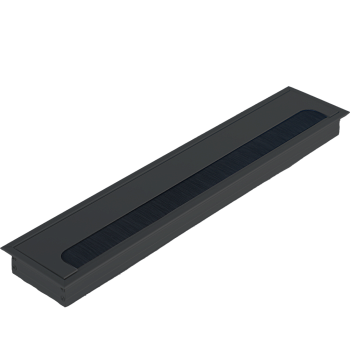 Donel Кабельный громмет (лючок) в стол, 400*80мм, цвет: черный