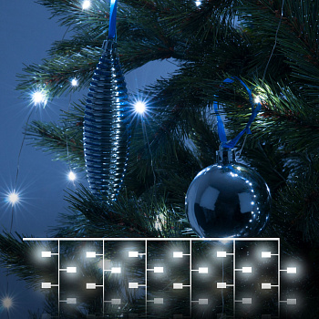 Гирлянда занавес "Роса" белый 2*3м IP20 (200-004 белый) Eurosvet