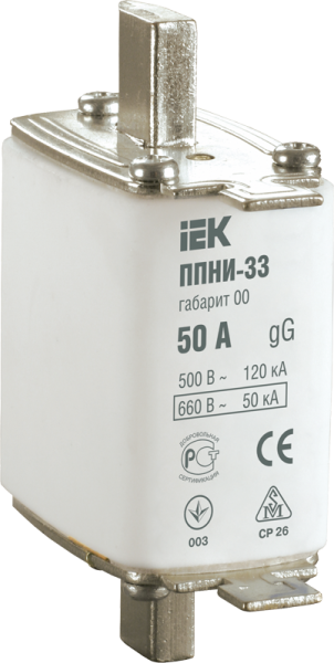 Плавкая вставка предохранителя ППНИ-33 габарит 00С 12А IEK