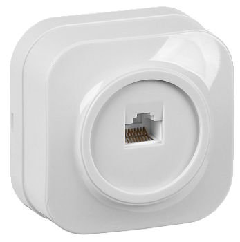 Розетка одноместная ОУ компьютерная РК10-ХБ GLORY белый IEK