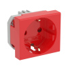 Розетка силовая 2Р+Е, со шторками, «Viva», 2 мод., красная DKC