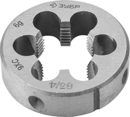 G 1/2", плашка трубная, сталь 9ХС, круглая ручная ЗУБР