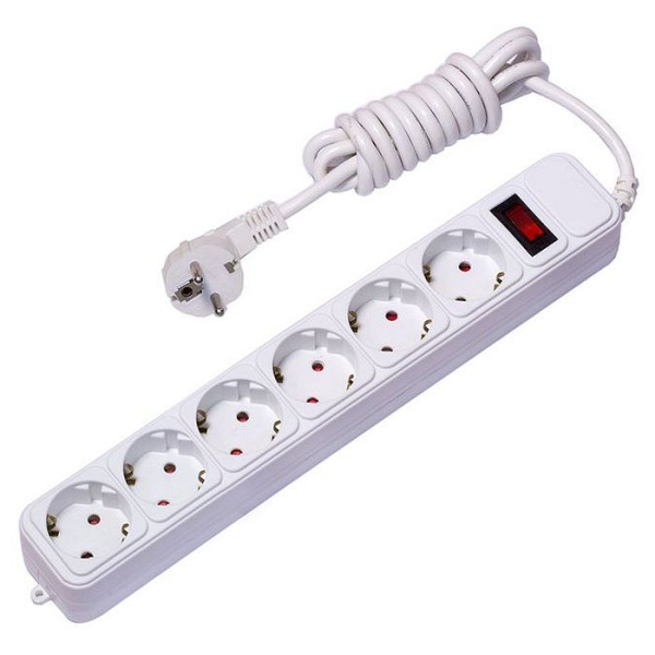 Сетевой фильтр 6*3м 16А/3,2кВт с выкл, c/з ПВС 3х1,0 Блокбастер XL PROxima EKF