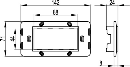 Каркас на 4 модуля, белый, RAL 9010 DKC Каркас на 4 модуля, белый, RAL 9010 DKC