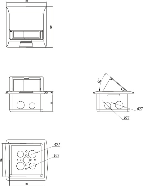 Donel Выдвижной блок 3 мод. антрацит (с уст. набором)
