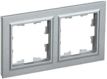 BRITE Рамка 2-местная РУ-2-БрА алюминий IEK
