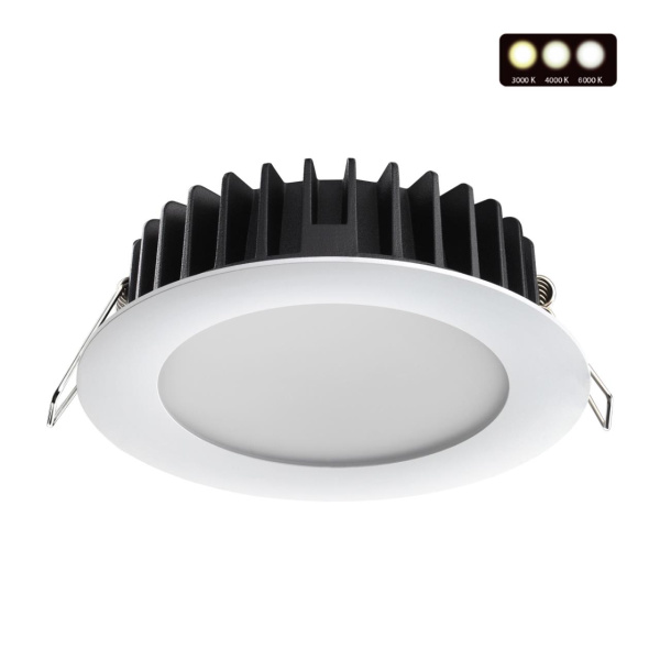 Встр.св/д св-к с перекл.цвет.темп.IP20 LED 3000К/4000К/6000К 15W 220V белый LANTE NOVOTECH