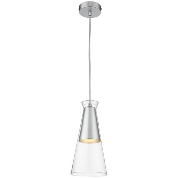 Светильник подвесной Никель/Прозрачный E27 1*60Вт WE207.01.206 WERTMARK