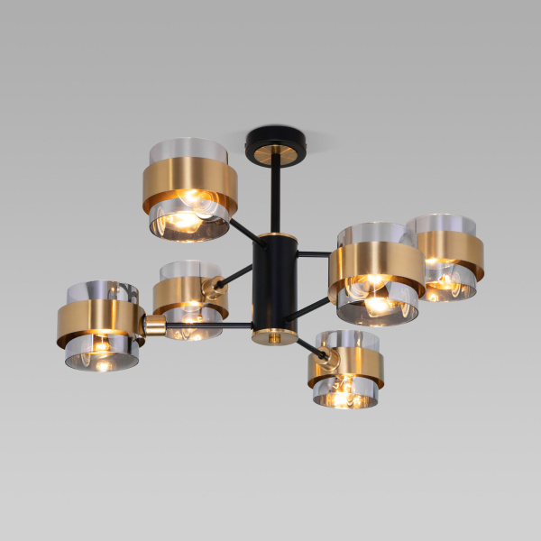 Потолочная люстра в стиле лофт 6*E14 60Вт черный IP20 Arcada (70127/6 черный/дымчатый) Eurosvet