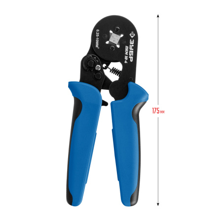 ПКМ-10-4 пресс-клещи для втулочных наконечников 0.25 - 10 мм.кв, Профессионал ЗУБР