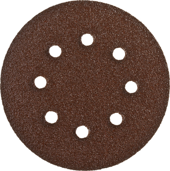 Круг шлифовальный "СТАНДАРТ" из абразивной бумаги на велкро основе, 6 отв., Р40, 150мм, 5шт ЗУБР