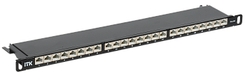 ITK 0,5U патч-панель кат.6A STP 24 порта экранированная (Dual IDC) высокой плотности
