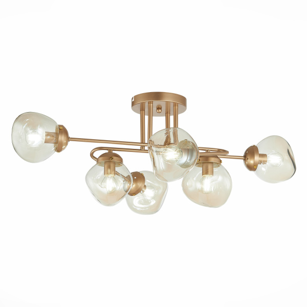 Люстра потолочная Золотистый/Янтарный E14 6*40Вт SLE155702-06 EVOLUCE