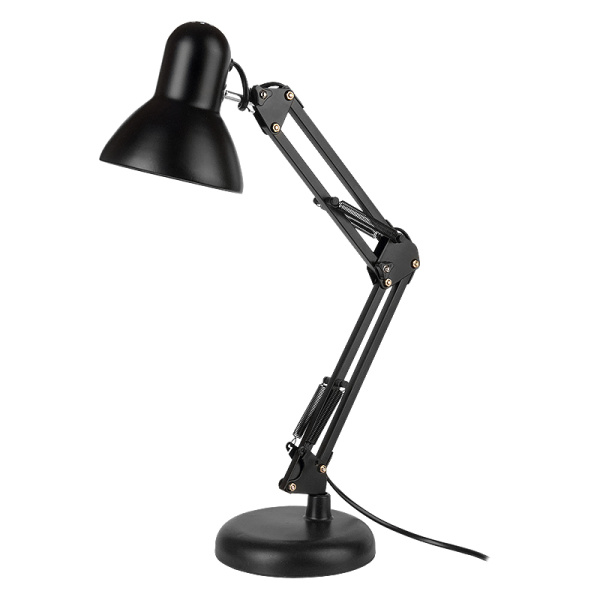 Св-к настольный 60W E27 черный на основ+струбц 2в1 GTL-036 General