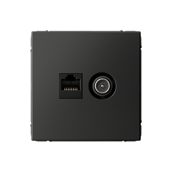 ARTGALLERY РОЗЕТКА двойная ТВ + компьютерная RJ45, кат. 5Е, БАЗАЛЬТ Systeme Electric