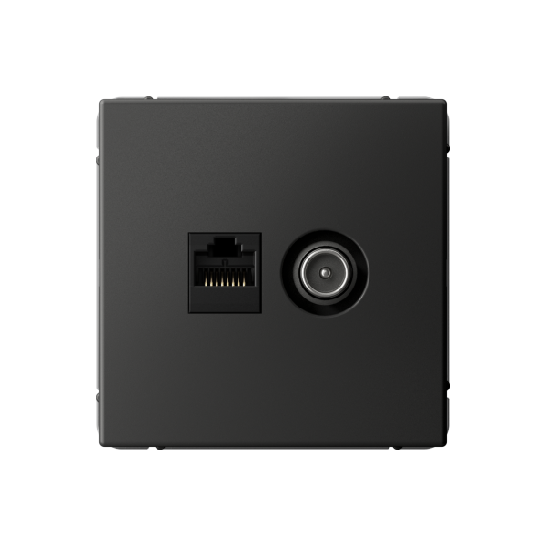 ARTGALLERY РОЗЕТКА двойная ТВ + компьютерная RJ45, кат. 5Е, БАЗАЛЬТ Systeme Electric