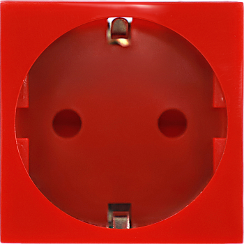 Donel Розетка 2К+З нем.ст., в/заж., с з/ш, крас. (45х45мм), серия (тип) DF6