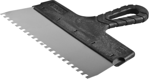 Шпатель "Мастер" ФАСАДНЫЙ, нержавеющее полотно, 250мм, зуб 6х6мм ЗУБР