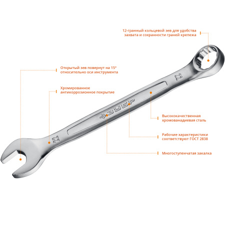 Комбинированный гаечный ключ 22 мм, (B) ЗУБР