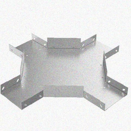 Лоток крестообразный замковый глухой КМЗГ 400х100 УТ1,5, оцинкованный лист, S1,0