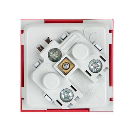 Розетка 45х45 PRO с заземлением, 45 градусов, красная EKF